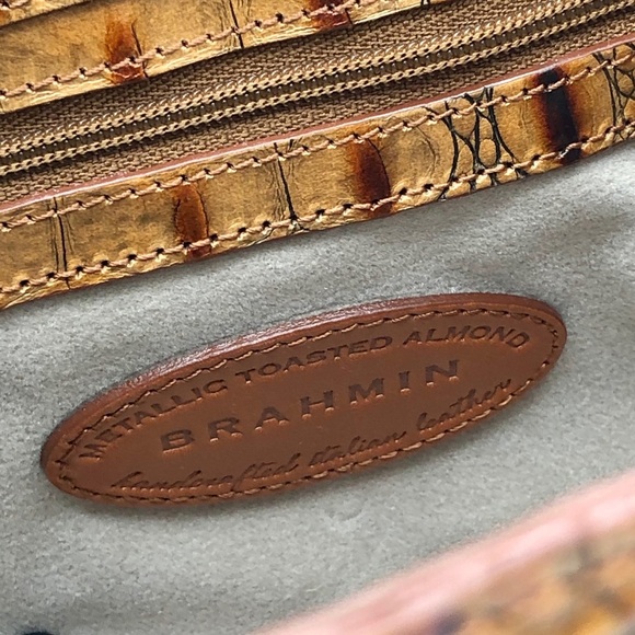 Brahmin Metallic Toasted Almond Crocodile Bag - Picture 3 of 8